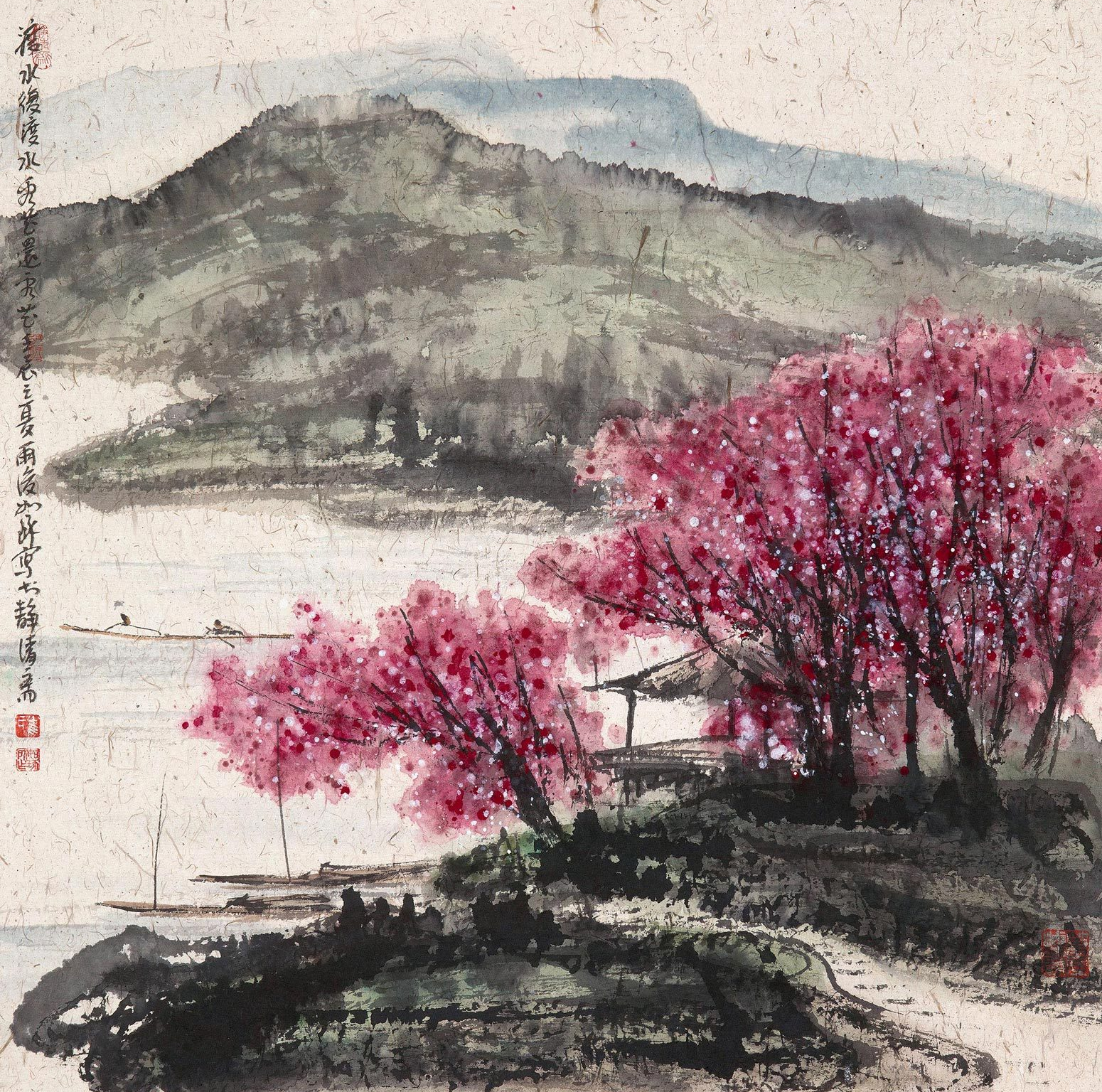 2012年作 渡水複渡水 鏡心  設色紙本