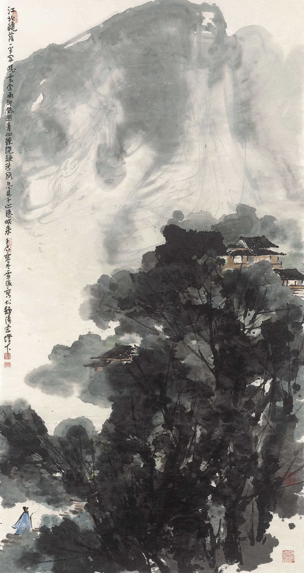 2012年作 江北秋蔭一半開 鏡心  設色紙本