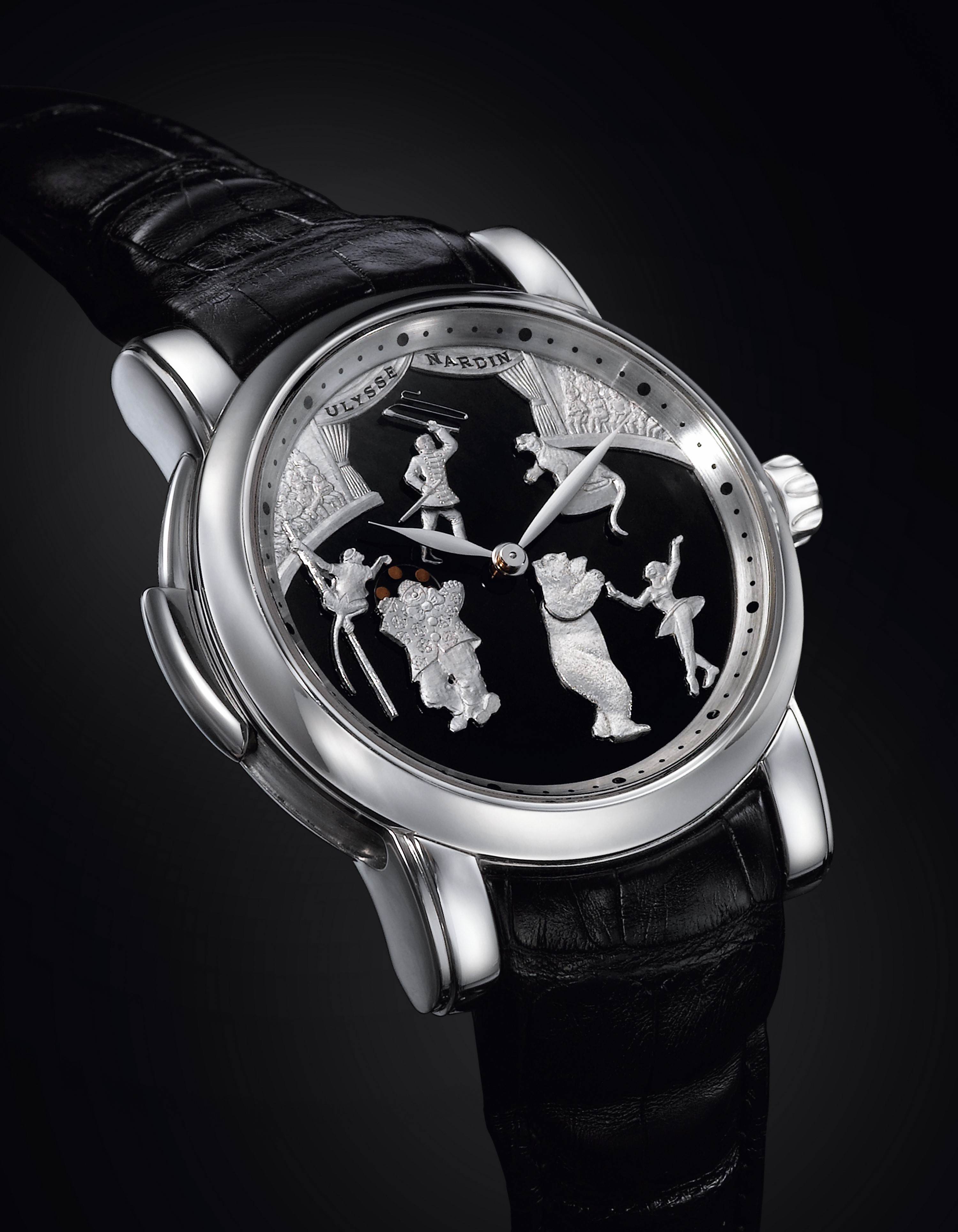 "雅典Ulysse Nardin限量生產活動人偶三問腕表，型號Circus Minute Repeater(2006年制) "