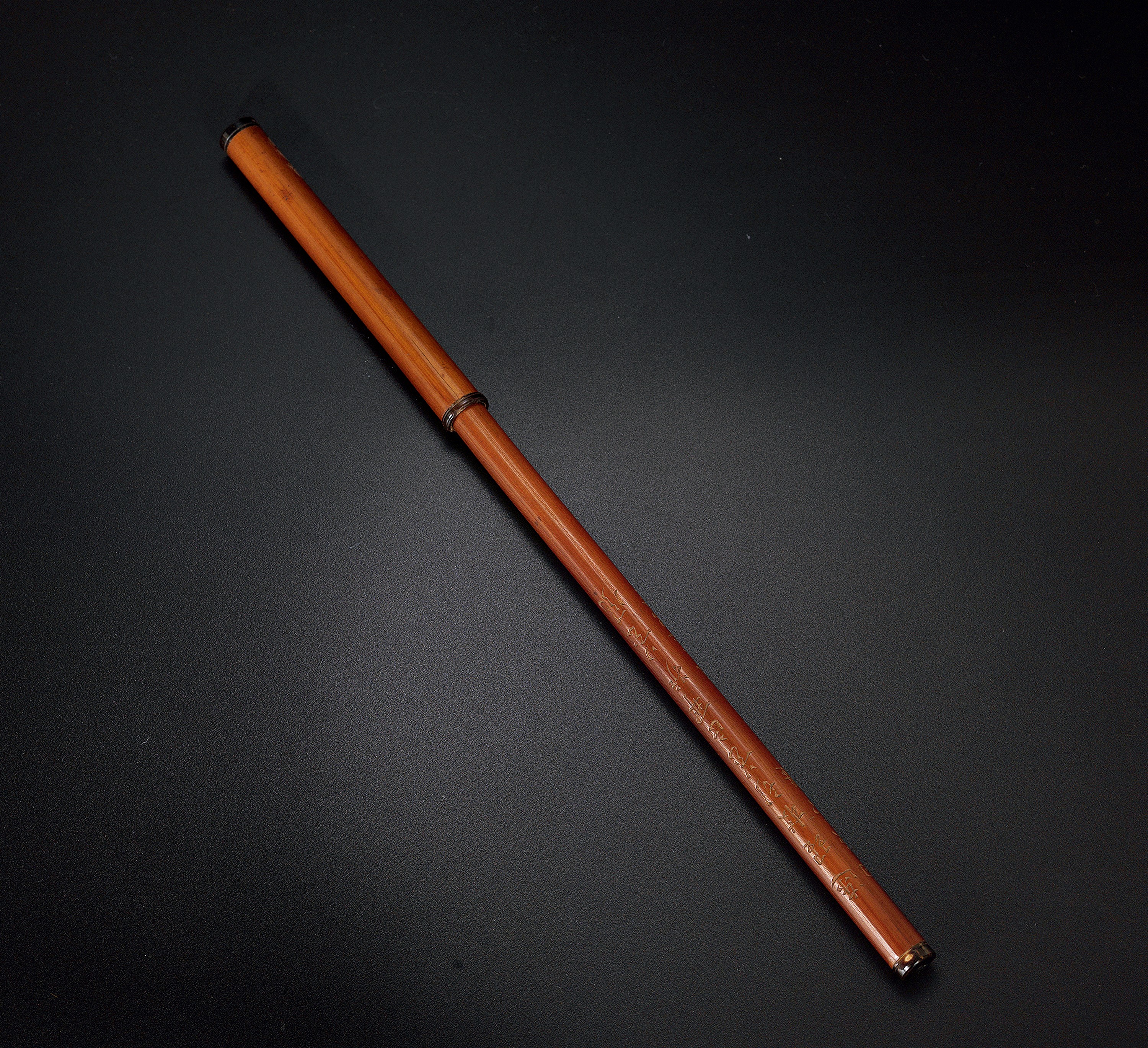 老蓮款竹制詩文毛筆