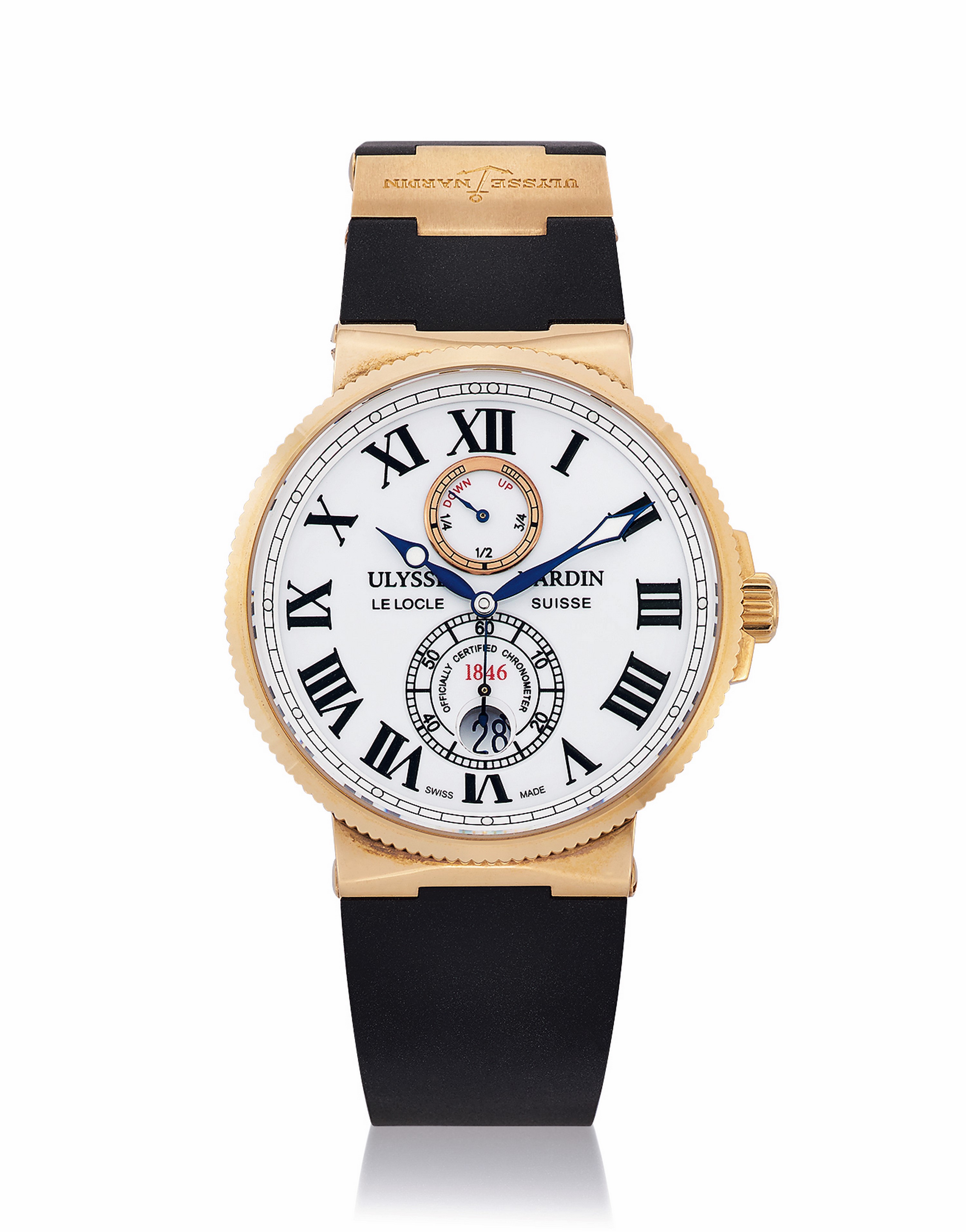 雅典Ulysse Nardin精密時計腕表，型號Maxi Marine Chronometre 1846(約2005年制)