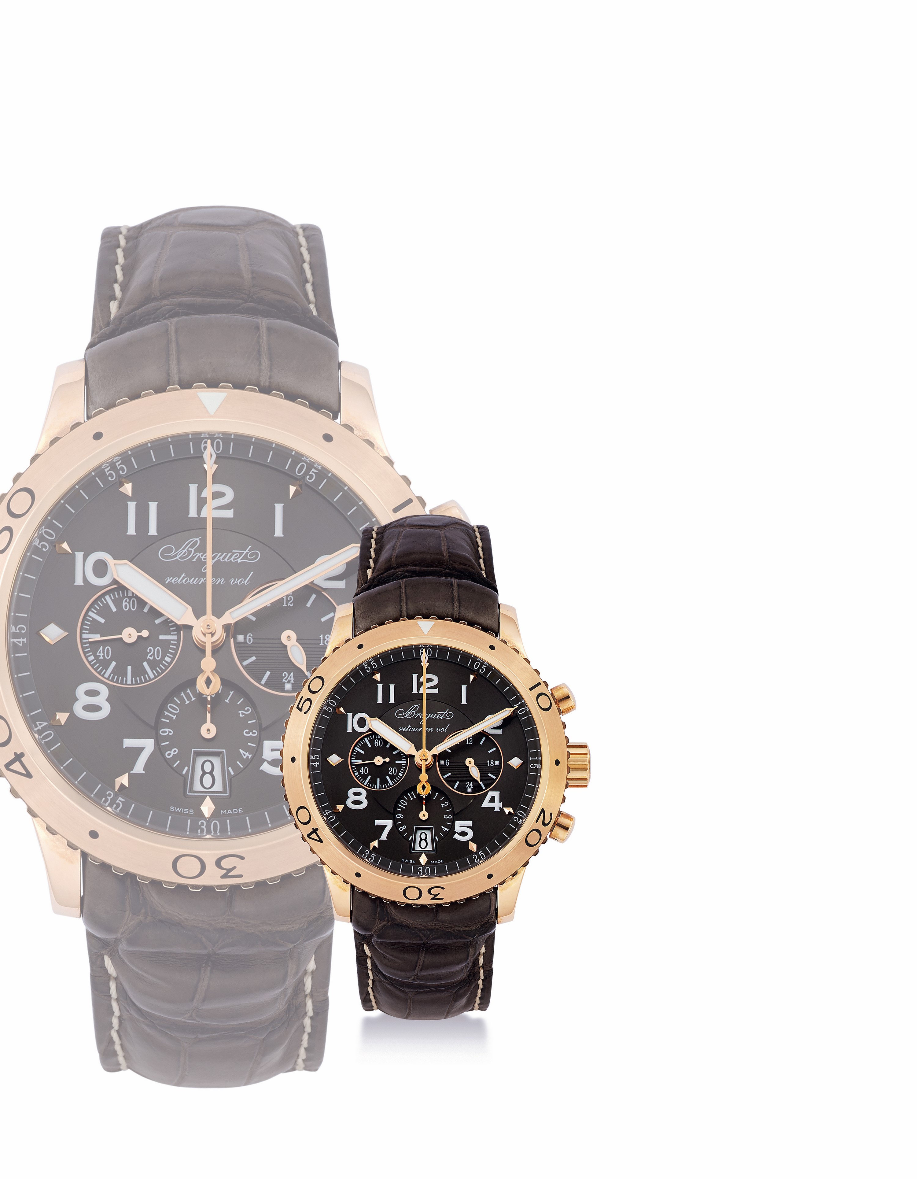 寶璣Breguet計時碼腕表，型號Transatlantique Type XXI Flyback Chronograph(約2007年制)
