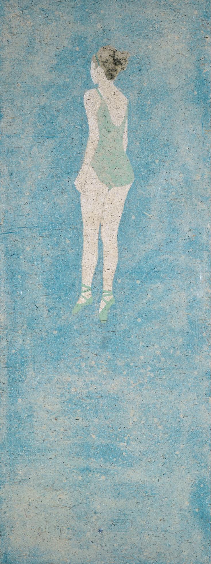譚軍（B.1973） 浮生葉子系列·女孩 鏡框 設色紙本