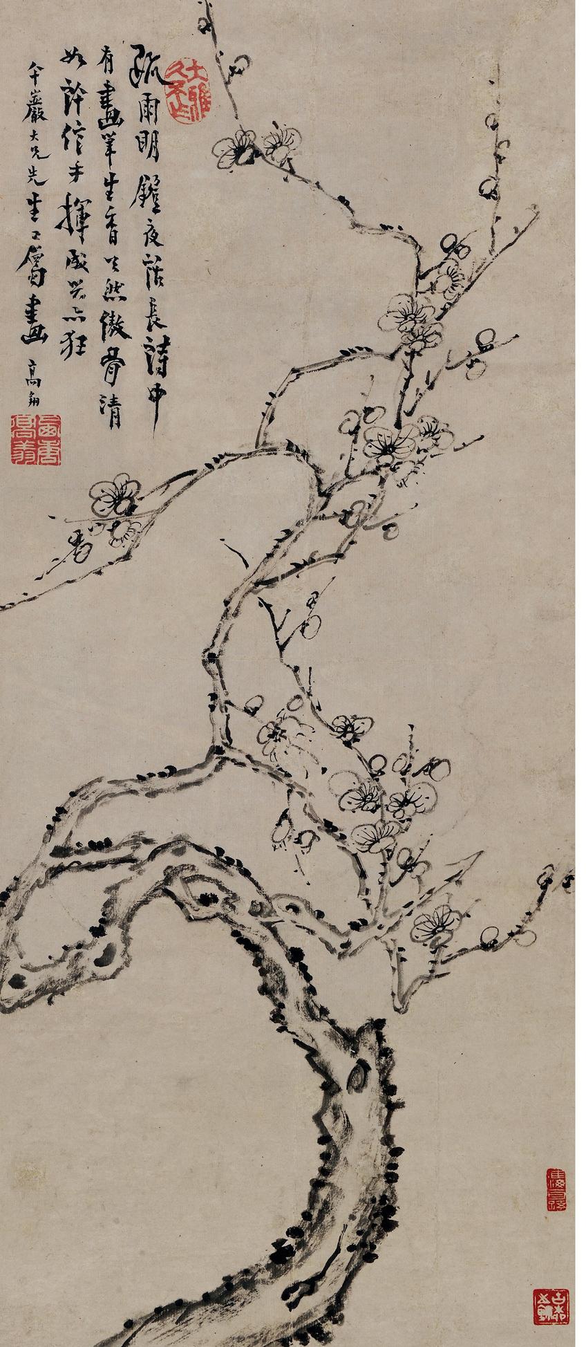 高翔（1688～1753） 淩寒傲骨圖 立軸 水墨紙本