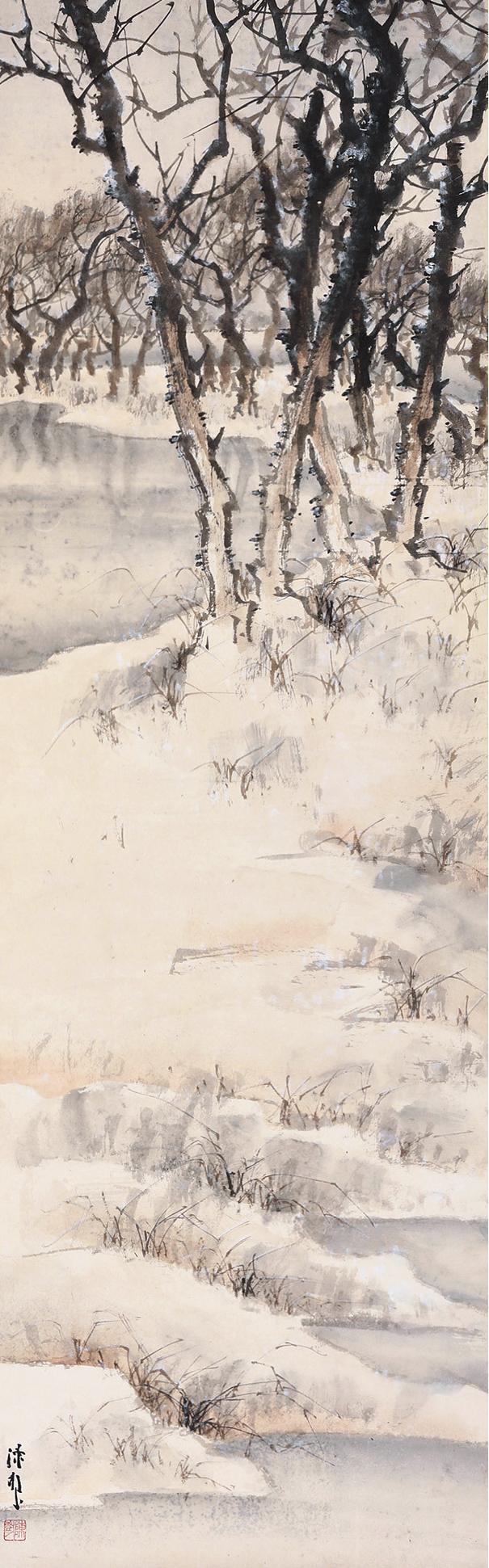 陳樹人（1884～1948） 秋林小景 鏡心 設色紙本